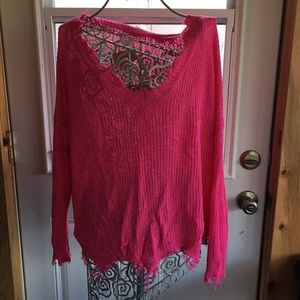 Fry distressed light weight sweater top size small